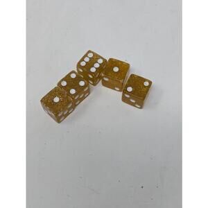 Yahtzee Deluxe Edition 1997 Gold Sparkle Replacement Dice Complete Set Of 5